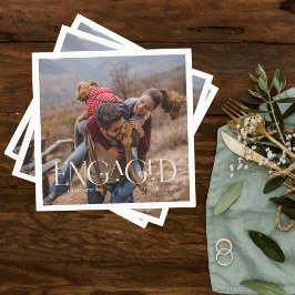 Modern Fotografi Förlovningsbar Redigerbar Färgöve Pappersservett