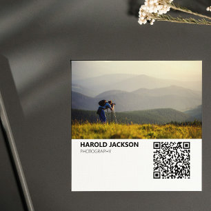 Modern fotografi QR-kodfoto Fyrkantigt Visitkort