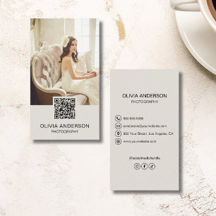 Modern fotografi QR-kodfoto Visitkort
