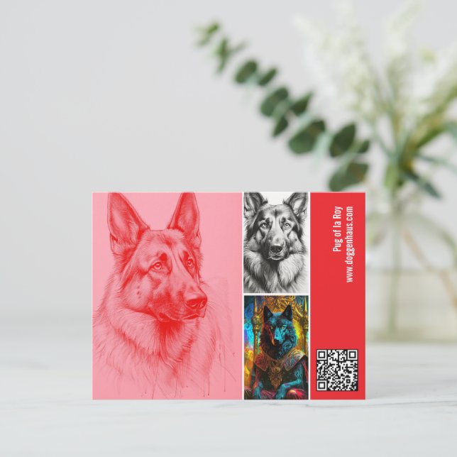 Modern Fotografi Tysk Shepherd  Vykort (Stående Fram)