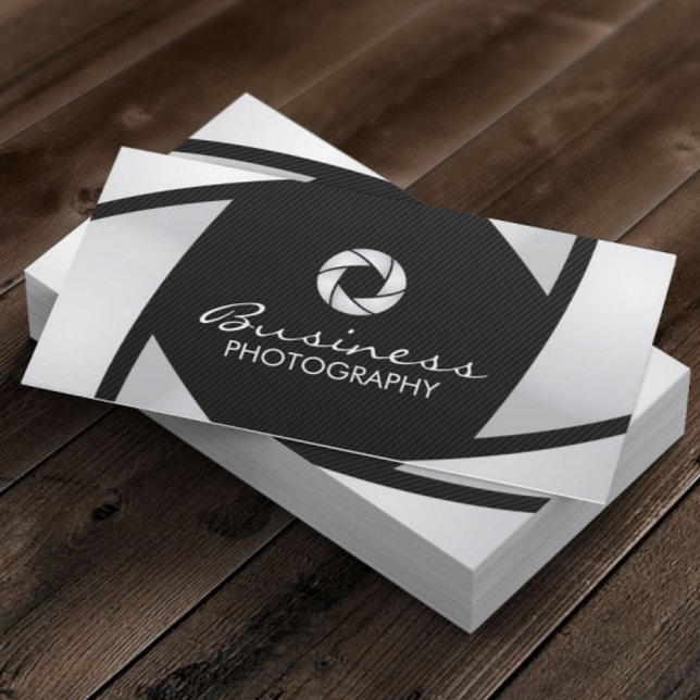 Modern fotografik med fotokameraslutare visitkort (Skapare uppladdad)