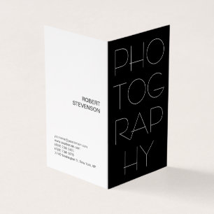 Modern fotografik med svart och vitt contemporary visitkort