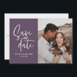 Modern fotografisk blommigt bröllop spara datum spara datumet<br><div class="desc">Modern fotografisk blommigt,  foto bröllop spara datum. Lila,  nyp,   och grönt. Modern tar över bröllop med manuskript.</div>