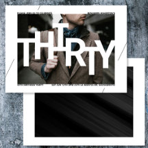 Modern fotoinbjudan till 30års födelsedag