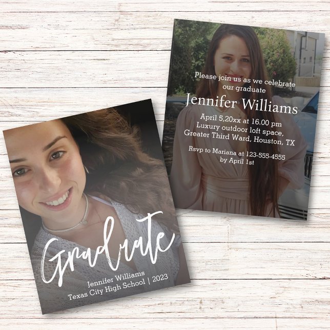 Modern fotoinbjudan till skript studenten 2025 (Skapare uppladdad)