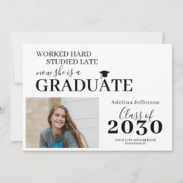 Modern fotoinbjudan till student enkla studenten