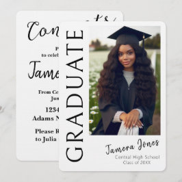 Modern fotoinbjudan till Studenten Inbjudningar