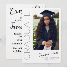 Modern fotoinbjudan till Studenten Inbjudningar