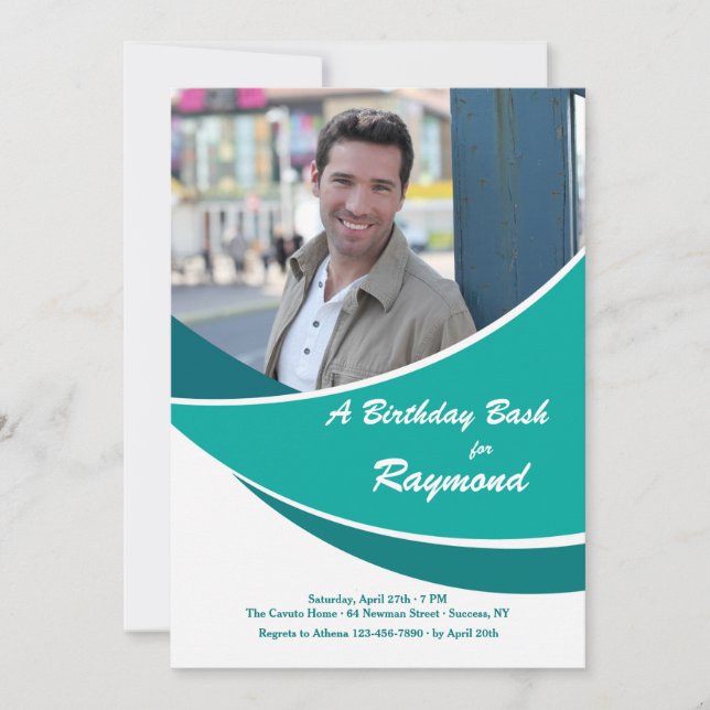 Modern fotoinbjudan till tealjud inbjudningar (Framsida)