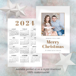 Modern fotokalender 2024 God jul Julkort