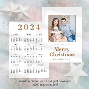 Modern fotokalender 2024 God jul Julkort