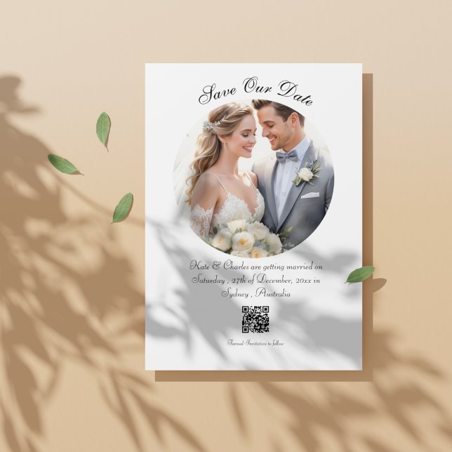 Modern fotokod QR-Anpassningsbar Spara datum Datumet (Skapare uppladdad)