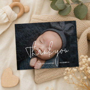 Modern Fotokollage Baby Shower Tacksamhetskort Helg Vykort