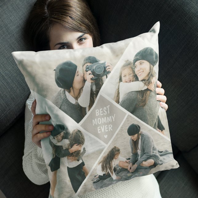 Modern fotokollage 'Bästa MAMMA någonsin'  Kudde (Skapare uppladdad)