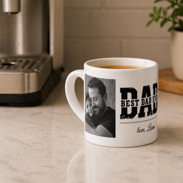 Modern fotokollage  Bästa pappa någonsin espressom Espressomugg (Skapare uppladdad)