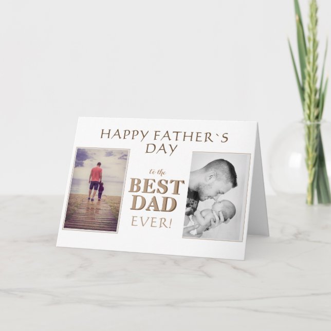 Modern fotokollage Bästa pappa någonsin Fars dag Kort (Framsida)