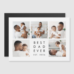 Modern fotokollage Bästa pappa någonsin Magnetkort
