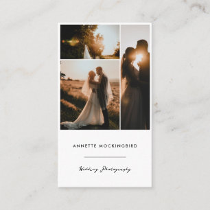 Modern fotokollage Bröllopsfotografering Script Visitkort