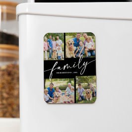 Modern Fotokollage Familj Manuskript Minne Magnet