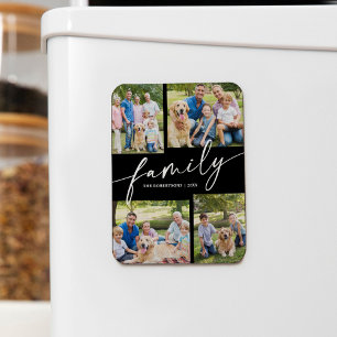 Modern Fotokollage Familj Manuskript Minne Magnet