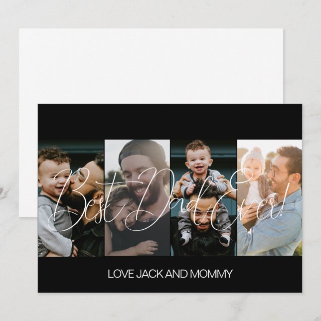 Modern fotokollage Fars dag  Julkort (Fram/baksida)