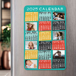 Modern fotokollage för 2023 års månadskalender magnet