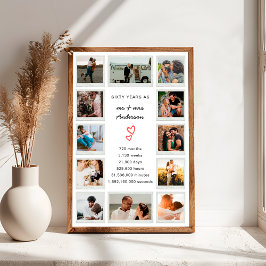Modern fotokollage för 60-årsdagen Anpassningsbar Poster