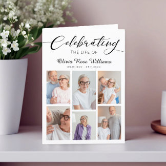 Modern fotokollage Funeral Memorial Program