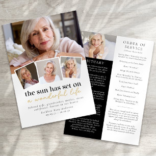 Modern fotokollage Funeral Order of Service Program