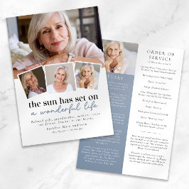 Modern fotokollage Funeral Order of Service Program