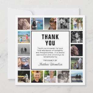 Modern fotokollage Funeral Sympathy Tack Kort