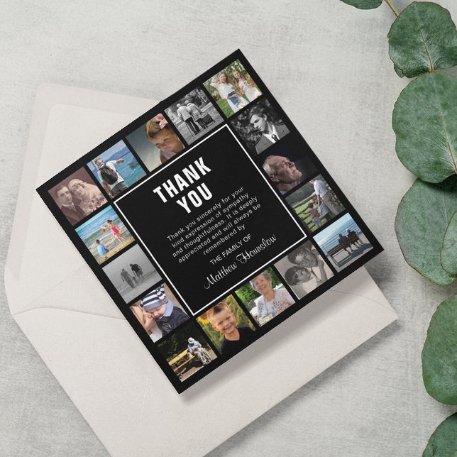 Modern fotokollage Funeral Sympathy Tack Kort (Skapare uppladdad)