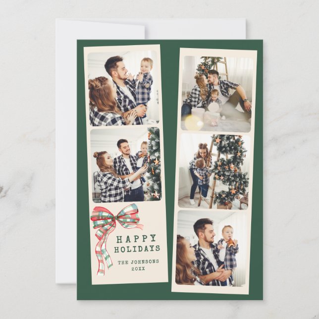 Modern Fotokollage God Jul Enkel Julkort (Framsida)