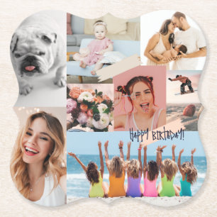Modern fotokollage Grattis på födelsedagen Cute Underlägg Papper