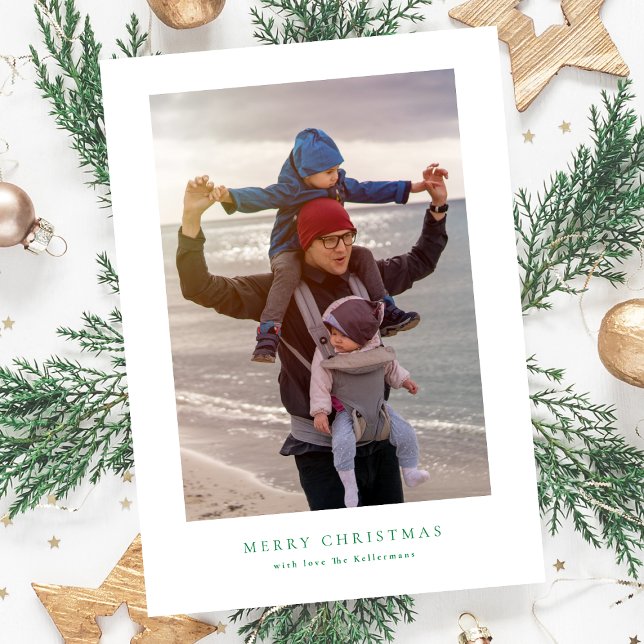 modern fotokollage grönt god jul lycklig julkort (Skapare uppladdad)