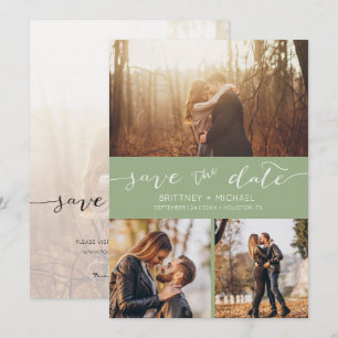 Modern fotokollage handskriven Sagegrön Meddelande