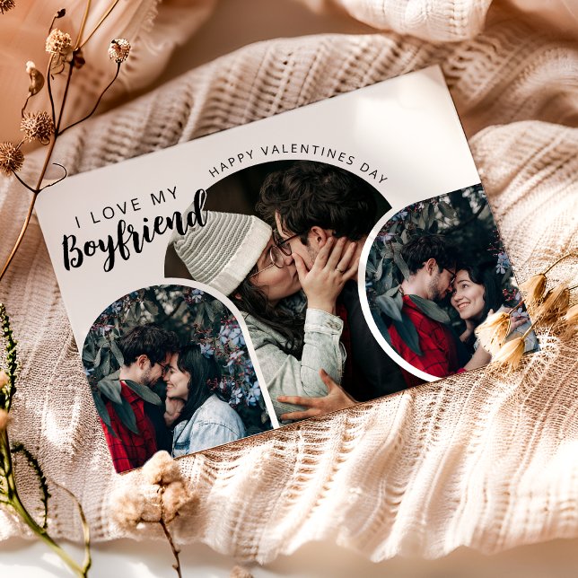 Modern fotokollage I kärlek Min Boykompis Julkort (Skapare uppladdad)