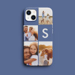 Modern fotokollage - inledande monogram<br><div class="desc">Modern fotokollage blå första monogramdesign. En modern design för flera foton. Ändra färg för att anpassa. En del av en samling.</div>