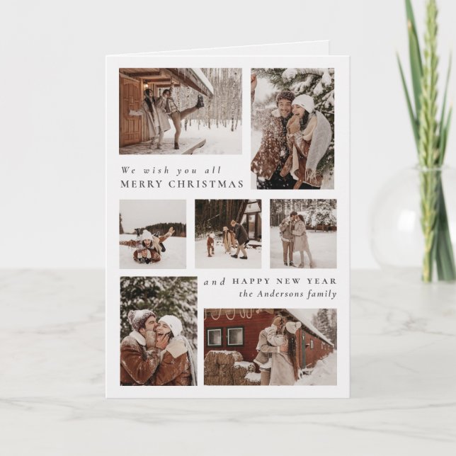Modern fotokollage - julklapp kort (Framsida)