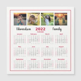 Modern fotokollage magnetisk kalender för familjen