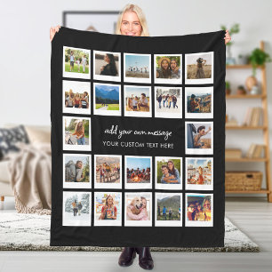 Modern fotokollage med 22 Bild-Personliger Fleecefilt
