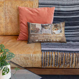Modern fotokollage med Rustic Pet Cat/Hund Memoria Prydnadskudde