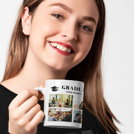 Modern fotokollage studenten-klass 2025 kaffemugg