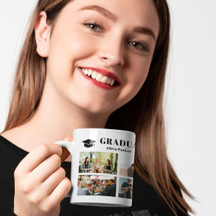 Modern fotokollage studenten-klass 2025 kaffemugg