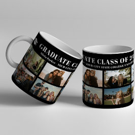 Modern fotokollage studenten-klass 2025 kaffemugg