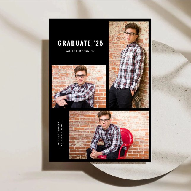 Modern fotokollage studenten meddelande inbjudningar (Skapare uppladdad)