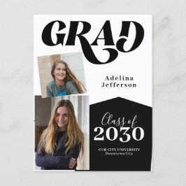 Modern fotokollage typografi svart studenten a meddelande vykort