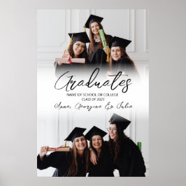 Modern Fotokollage Vänner Examenfest Poster