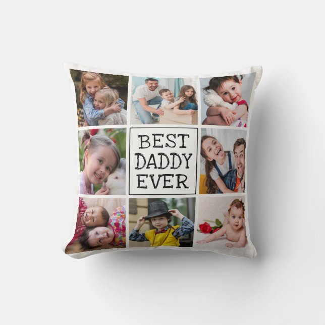 Modern fotokollage | Världens bästa pappa Kudde (Framsida)