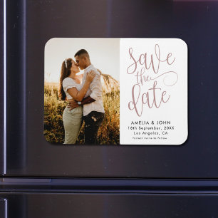 Modern fotomall Spara datum Bröllop Magnet